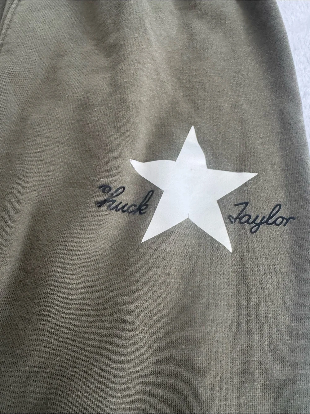 Converse Olive Green Sweatpants with White Star Accent